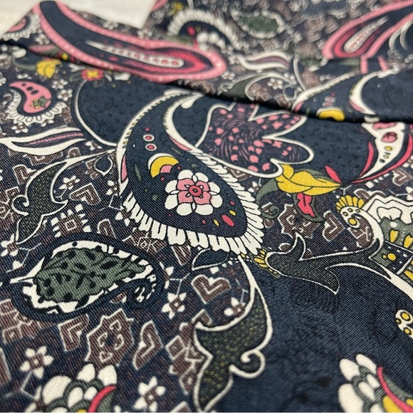 Jules & Leopold Paisley Print Chinos Navy Eccentric Luxury Quality XL Dress Pant - Picture 8 of 9